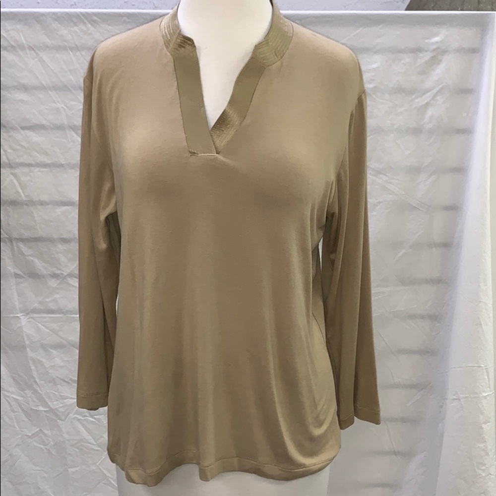 NWT Chico's Tan V Neck Blouse